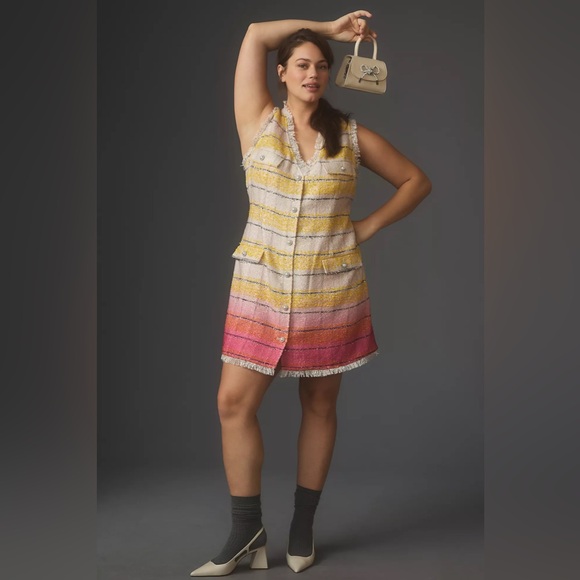 Anthropologie Maeve Sleeveless Tweed Mini Dress - Picture 5 of 15